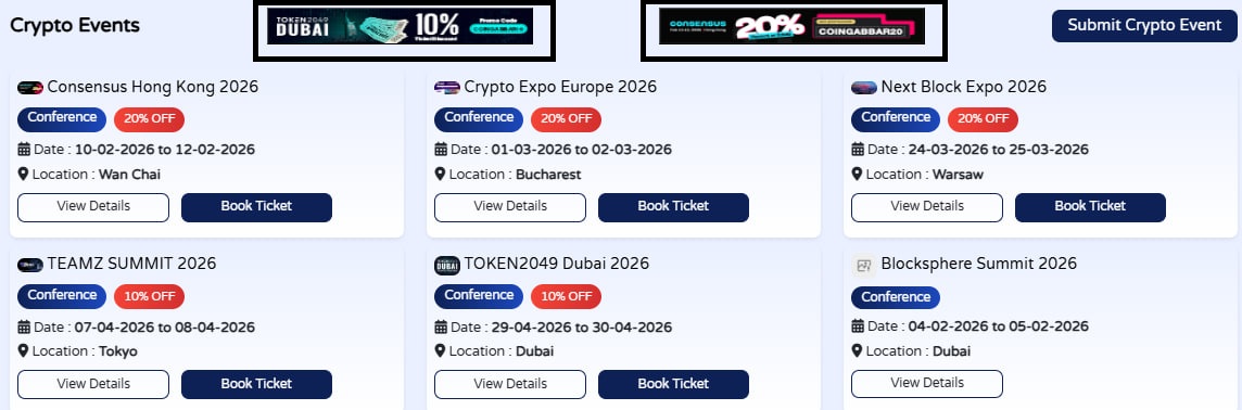 Crypto Events Button