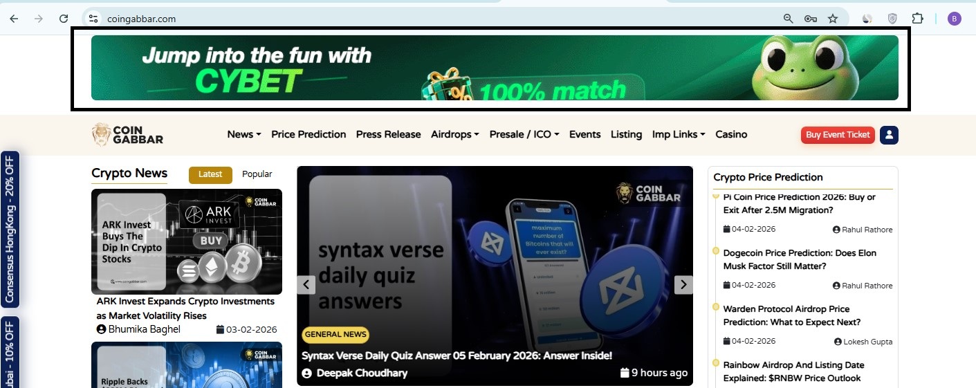 Top Above Header Banner