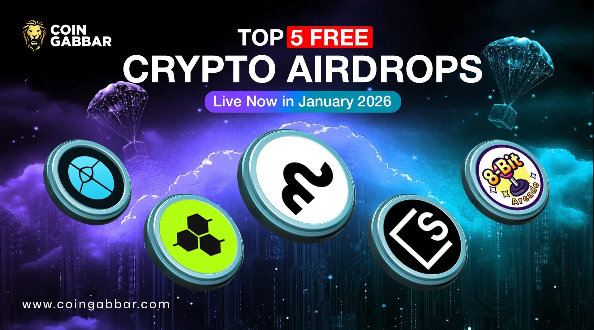 Top 5 Free Crypto Airdrops Live Now in January 2026